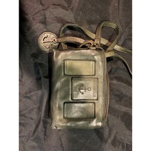 Harbour 2nd Olive Green Genuine Leather Crossbody Shoulder Bag Anchor Charm Zip